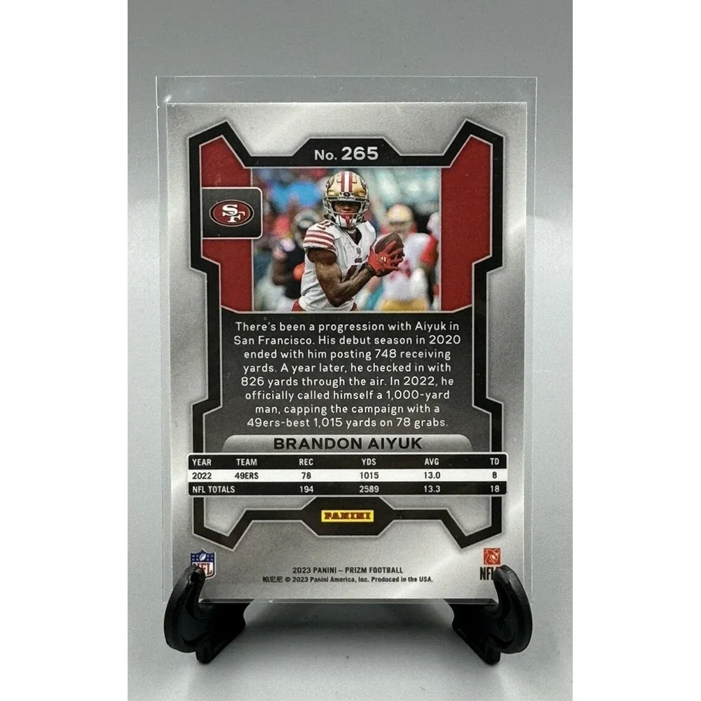 2023 PRIZM Football Brandon Aiyuk Base San Francisco‎ 49ers #265